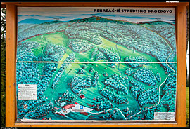 Mapa Pohronského Inovce - oblast mezi Velkým Inovcem a střediskem Drozdovo
