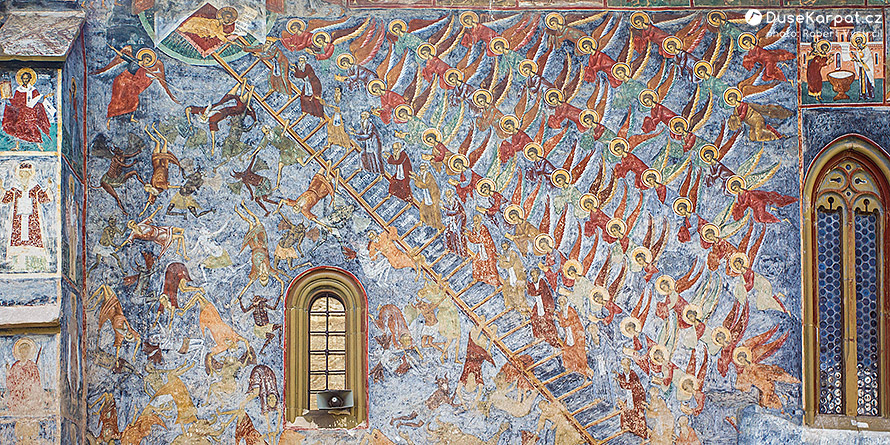Maľba Rebrík cnosti v kláštoru Suceviţa