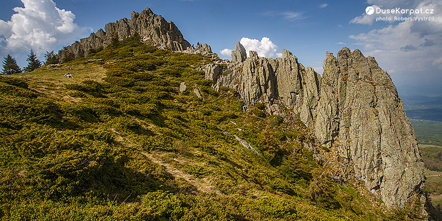 Beautiful rocky peak of Creasta Cocoşului