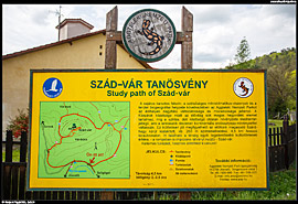 Plánek naučné stezky na hrad Szádvár