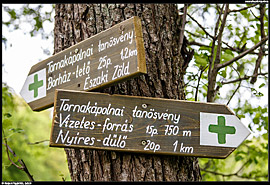 Tornakápolna - rozcestí turistických cest u kostela