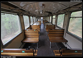 Lillafüredská úzkokolejka - interiér osobního vagónu