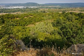 Výhled z vrcholu Malé Stráže na Vyšehradské vrchy (2021)