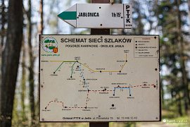 Mapa turistických tras v okolí Liwocze (2017)