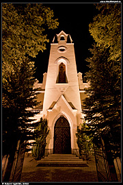 Szczawnica - kostel sv. Vojtěcha (kościół św. Wojciecha) v noci