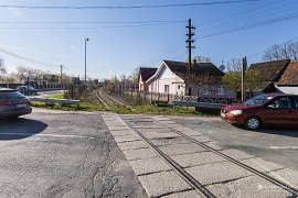 Železniční trať v Câmpulung la Tisa směřující do ukrajinské Teresvy (2025)