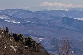 Výhled na Rodnu, v popředí skalky na Țiganu (1186 m) v Ignišských horách (2025)