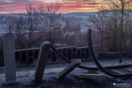 Pohled ze židovského hřbitova k centru města (2023)