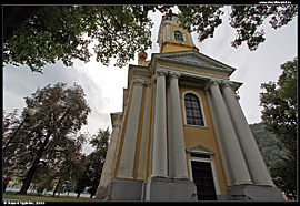 Tisovec - evangelický kostel na centrálním náměstí