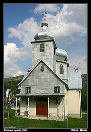 Kostel v obci Dilove nedaleko rumunských hranic