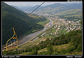 Pohled na Mižhirju z lanovky na Makovicu