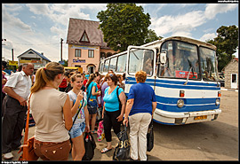 Staryj Sambir (Старий Самбір) - příjezd autobusu